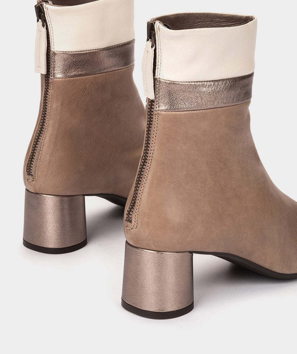 Metallic Tricolour Leather Ankle Boot 28230