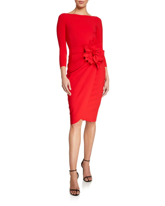 Glenaly 3-D flower Dress in True Blue