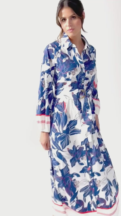 K-Design Navy Floral Cotton Maxi Dress