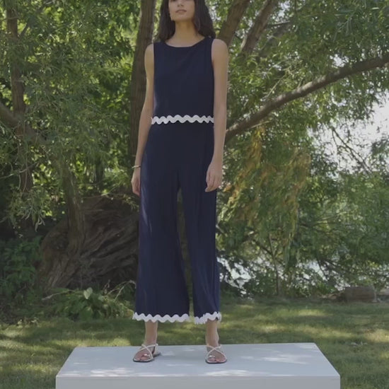 Joseph Ribkoff Culottes Jumpsuit With Contrast Trim