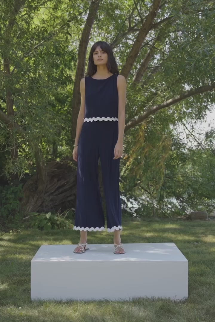 Joseph Ribkoff Culottes Jumpsuit With Contrast Trim