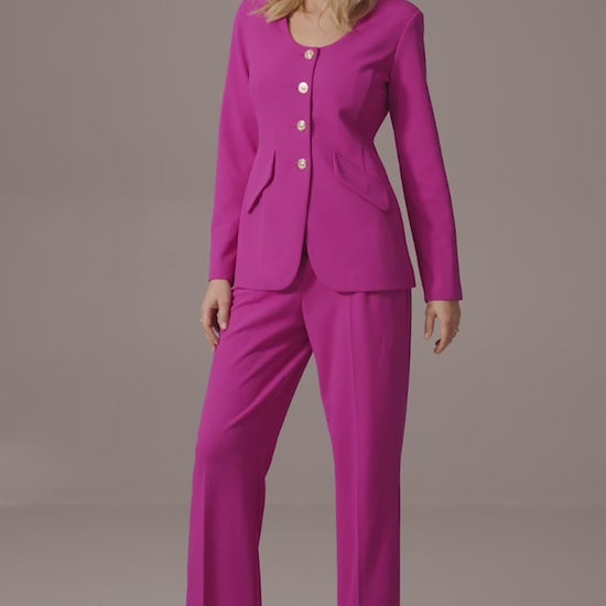 Scuba Crepe Wide Leg Pull-On Pants