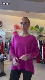 Load and play video in Gallery viewer, Cashmere Knit Top with Sequinned Cuff Detail
