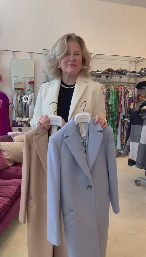 Chiarulli Camel Long Virgin Wool Coat