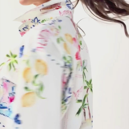 K-Design Mediterranean Print Cotton Shirt