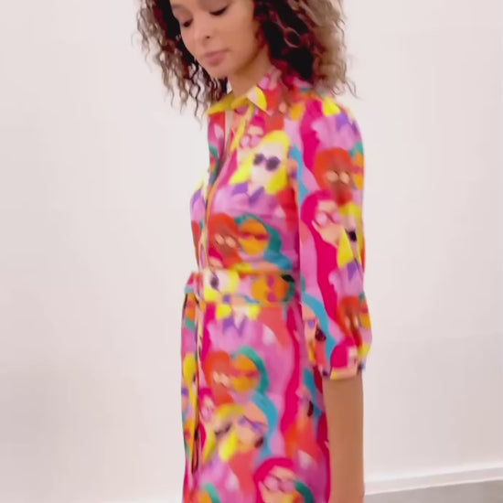 K-Design Artistic Button Up Maxi Dress a313