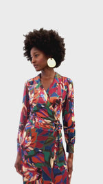 Load and play video in Gallery viewer, Floral Wrap Midi Dress X214
