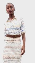 Load and play video in Gallery viewer, Smudge Print Sleeve Dress with Belt Y230
