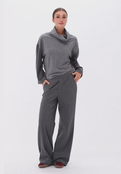 Pinstripe Wide-Leg Trouser