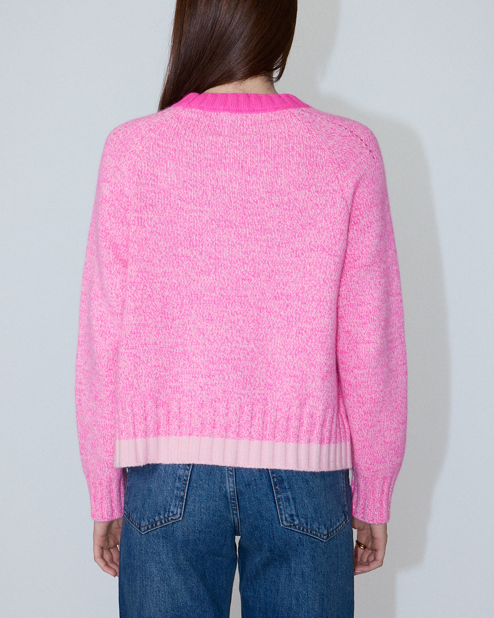 Bicolor Marl Knit Jumper – Vibrant Green & Turquoise