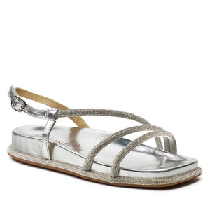 Glitter Silver Wedge Sandal