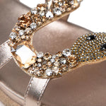 Load image into Gallery viewer, Bronze Diva Snake Sandal
