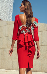 Load image into Gallery viewer, Dusky Pink Flower Appliqué Back Dress 95706 Online exclusive promo price
