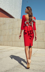 Load image into Gallery viewer, Dusky Pink Flower Appliqué Back Dress 95706 Online exclusive promo price

