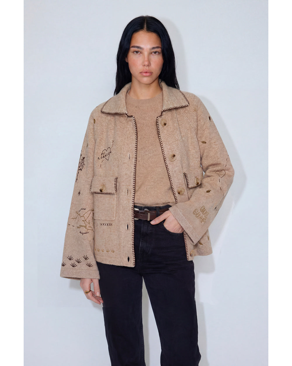 Blue Jeans "CONDOR" Embroidered Knit Jacket