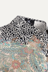 Animal & Floral Print Sleeveless Dress W348
