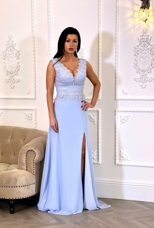 Powder Blue Evening Gown 11329