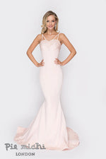 Load image into Gallery viewer, Pia Michi Wine Gown with Lace Appliqué 1825
