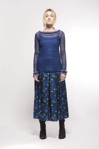 SAVE THE QUEEN Printed Midi Skirt - Lucindas on-line
