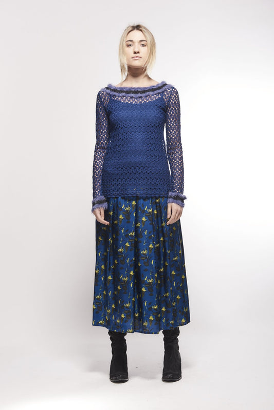 SAVE THE QUEEN Printed Midi Skirt - Lucindas on-line