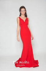 Load image into Gallery viewer, Pia Michi Black Gown with Lace up back 1973
