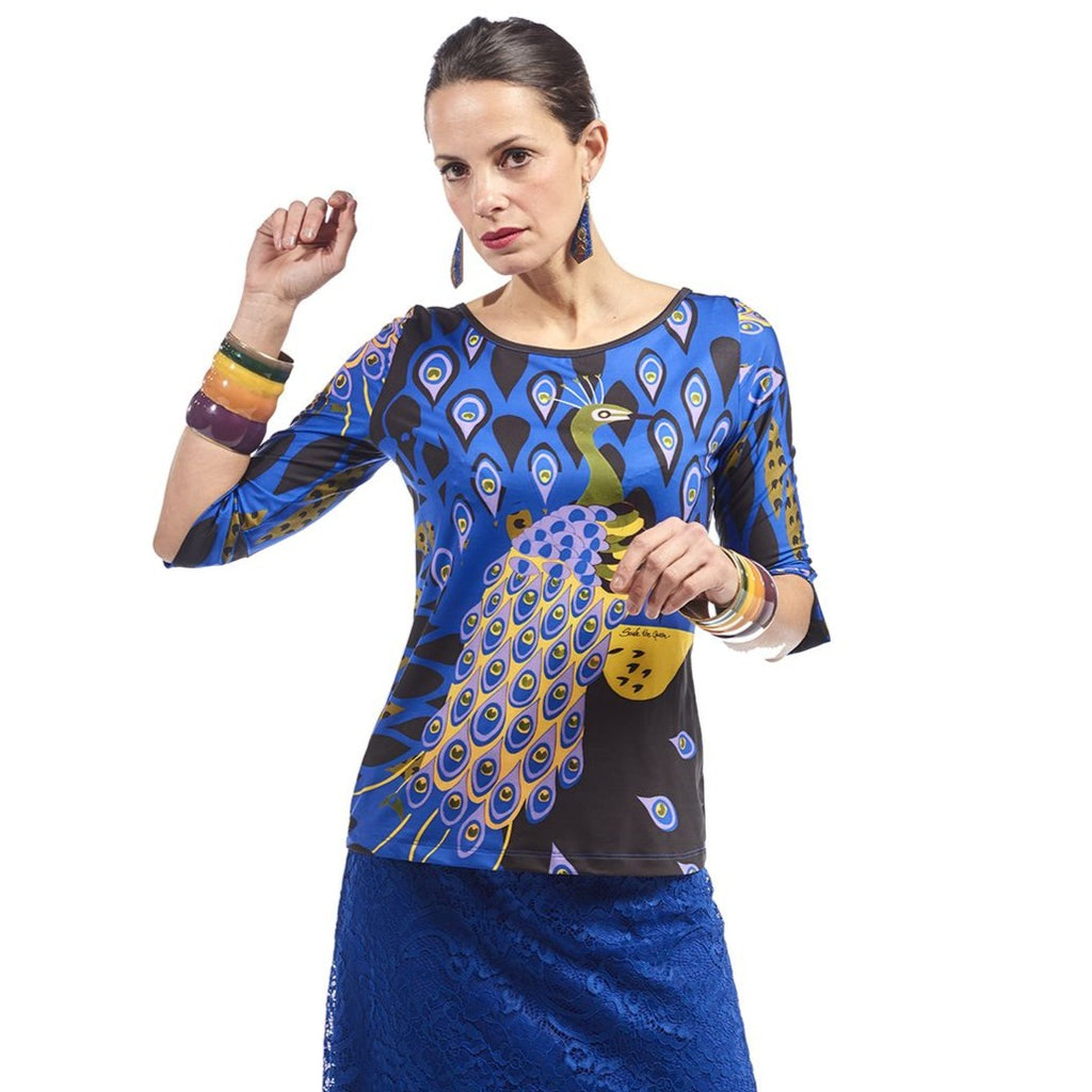 SAVE THE QUEEN Printed PeacockTop - Lucindas on-line