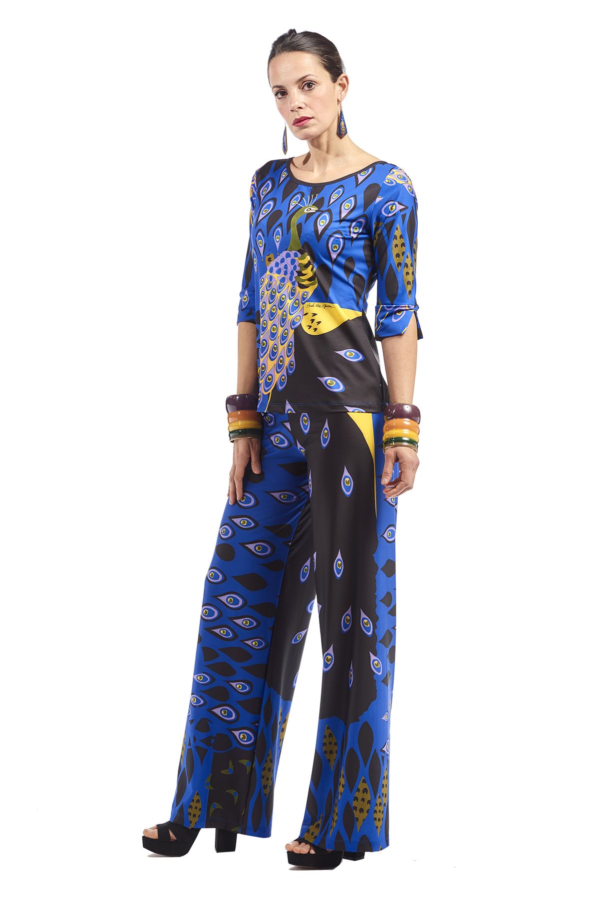 SAVE THE QUEEN Printed PeacockTop - Lucindas on-line
