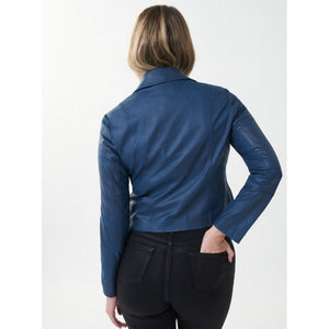 Dark Blue Leatherette Jacket 223914