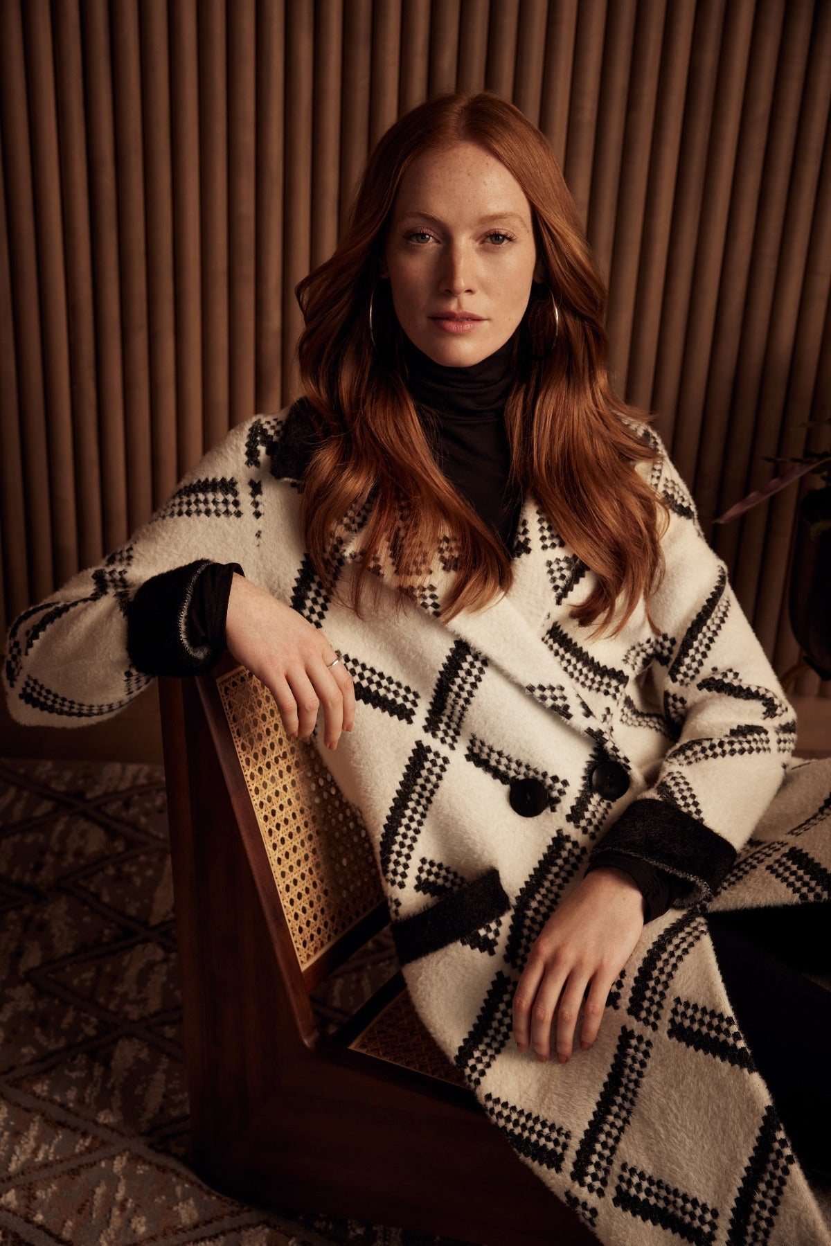 Joseph Ribkoff Check Long Coat 223952