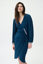 Load image into Gallery viewer, Diamanté Detail Wrap Dress 224046
