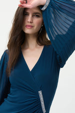Load image into Gallery viewer, Diamanté Detail Wrap Dress 224046
