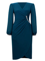 Load image into Gallery viewer, Diamanté Detail Wrap Dress 224046
