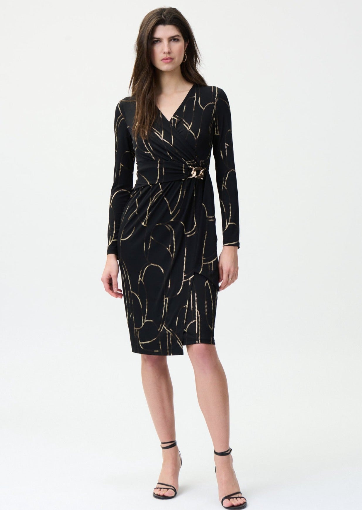 Gold Chain Print Dress 224284