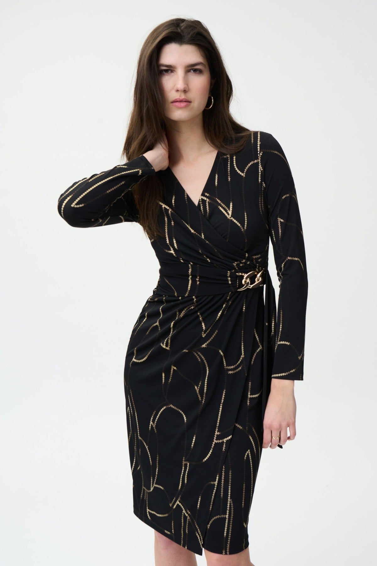 Gold Chain Print Dress 224284