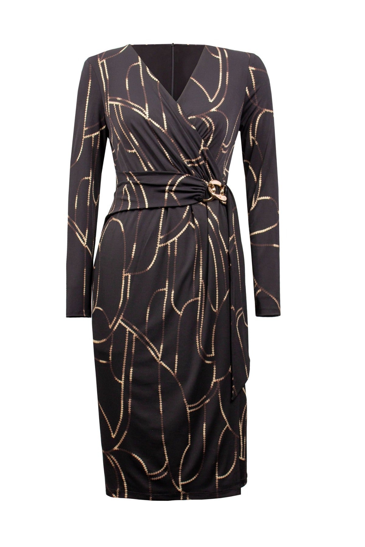 Gold Chain Print Dress 224284