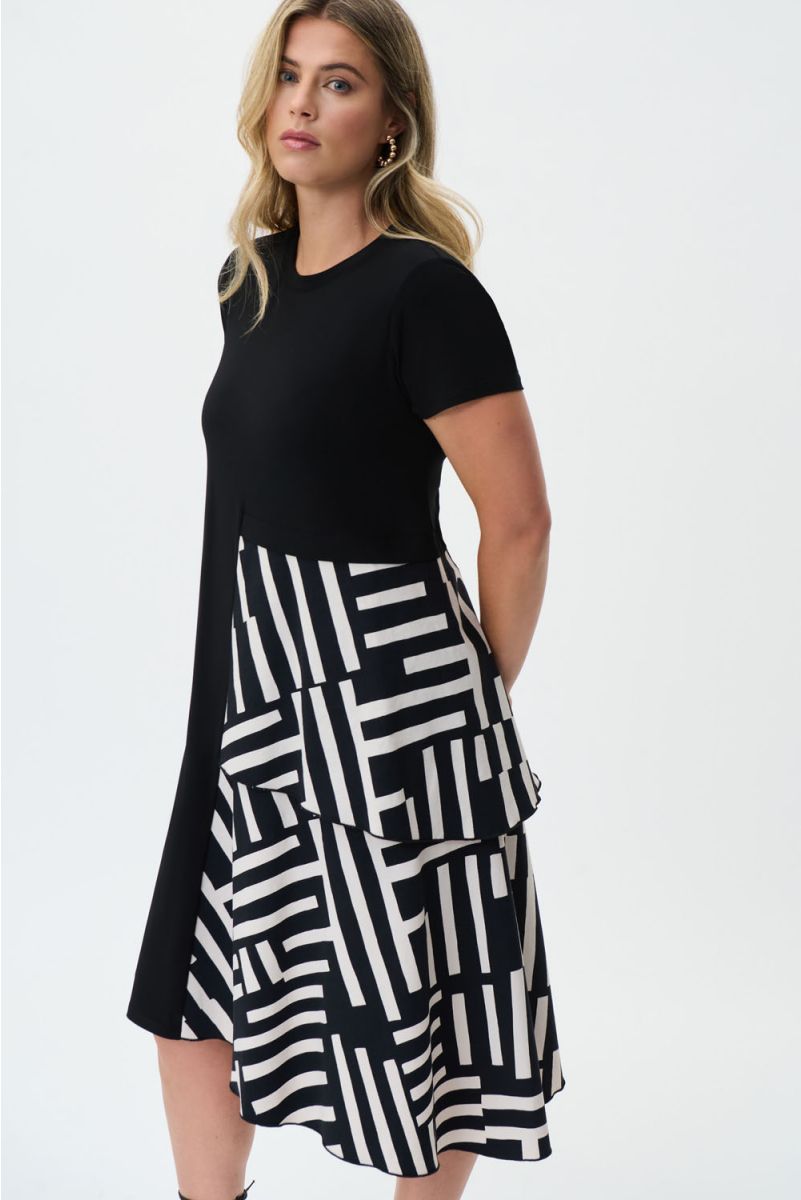 Joseph Ribkoff Printed Tiered Midi Dress 231110