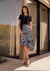 Joseph Ribkoff Printed Tiered Midi Dress 231110
