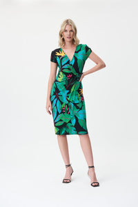 Joseph Ribkoff Tropical Print Wrap Dress 232162