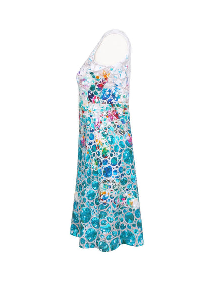 Bubble Print Cotton Short Dress 23754