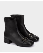 Load image into Gallery viewer, Black Ankle Leather Boots 24298
