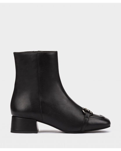 Black Ankle Leather Boots 24298