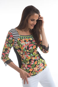 Olivier Philips Tropical Print Top 511001