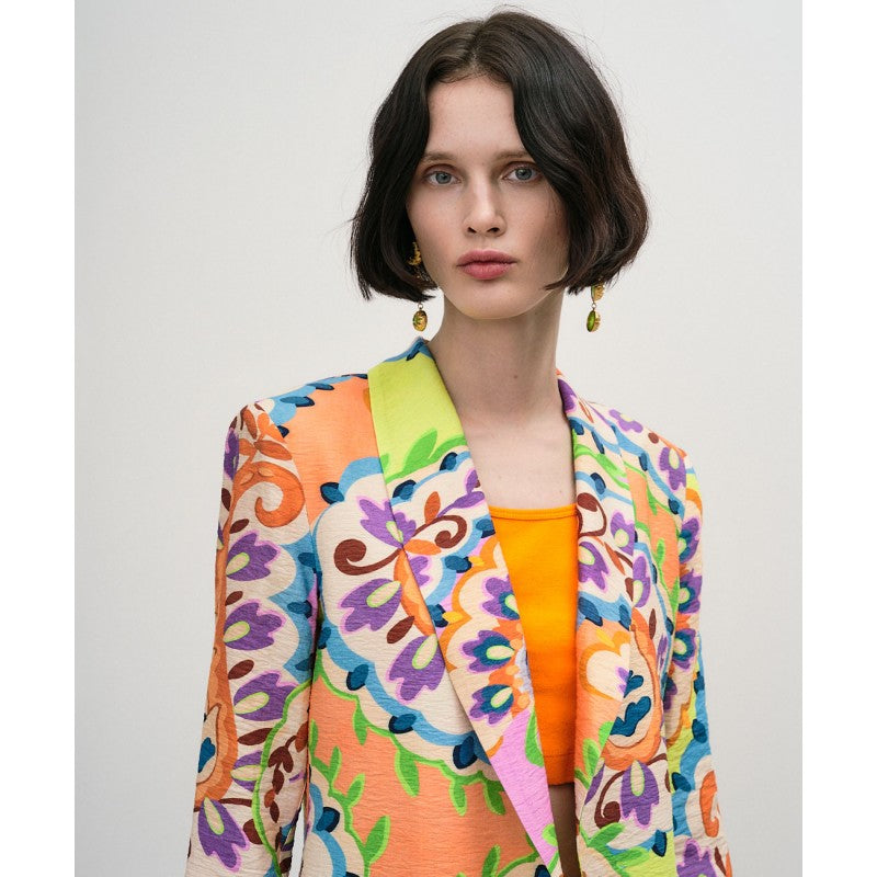 Vibrant Floral Print Blazer 33-1001