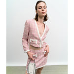 Load image into Gallery viewer, Boucle Tweed Jacket in Cropped Style 33-1041
