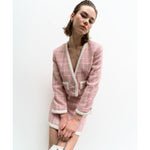 Load image into Gallery viewer, Boucle Tweed Jacket in Cropped Style 33-1041
