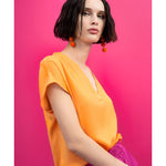 Load image into Gallery viewer, V-Neck Crushed Satin Top 33-2108
