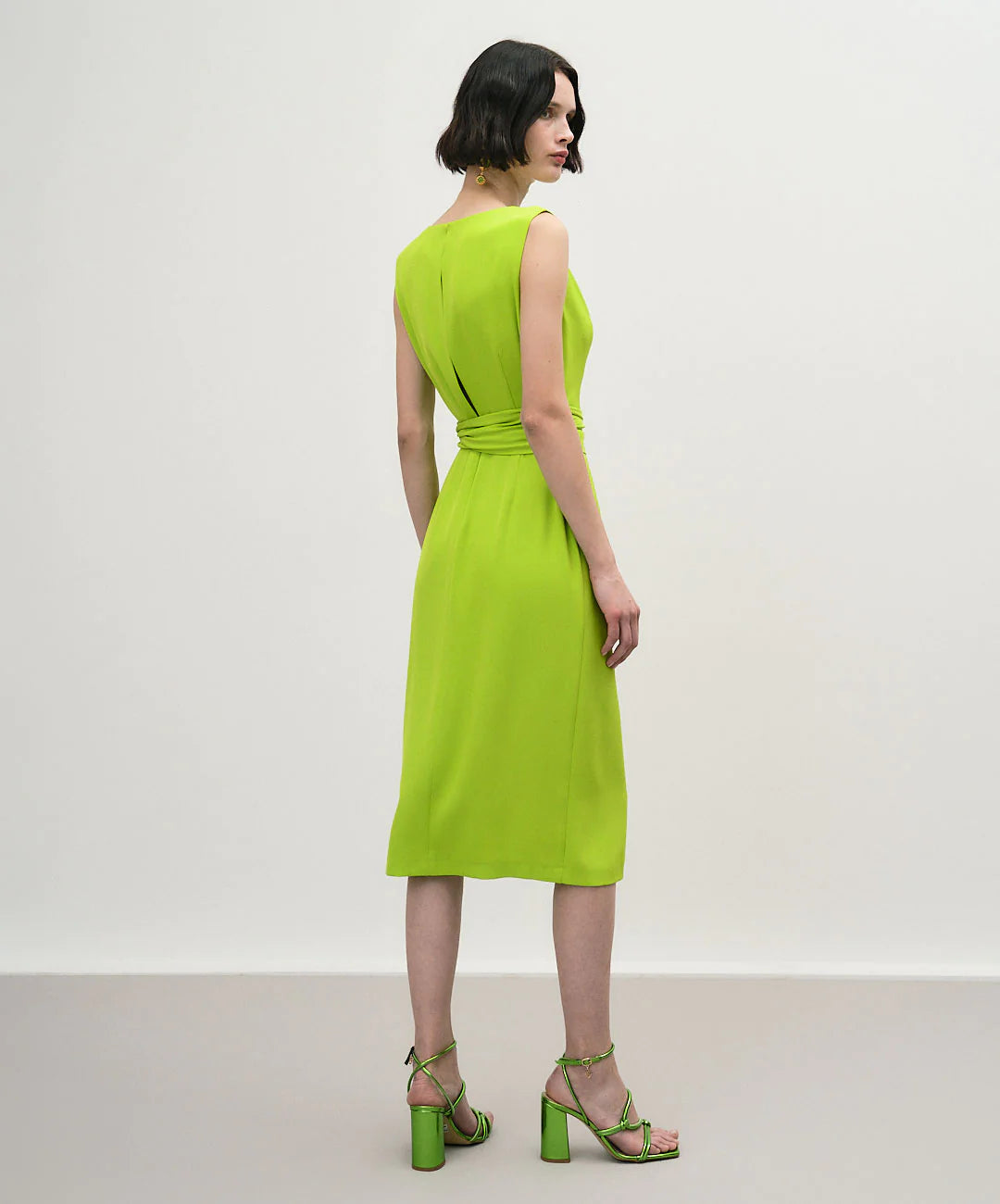 Access Lime Wrap dress with Back Opening 33-3341