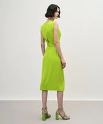 Load image into Gallery viewer, Lime Wrap dress with Back Opening 33-3341
