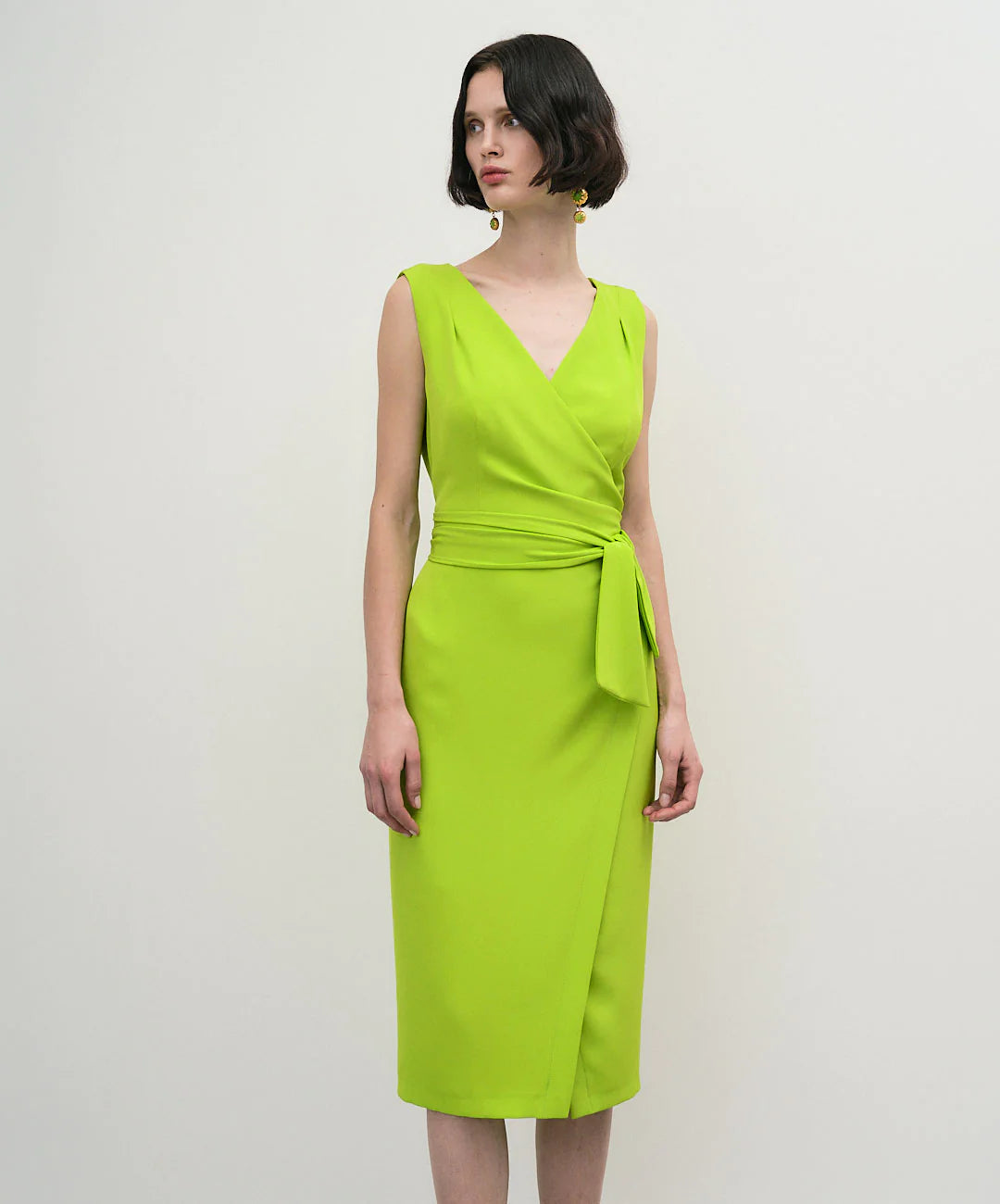 Access Lime Wrap dress with Back Opening 33-3341