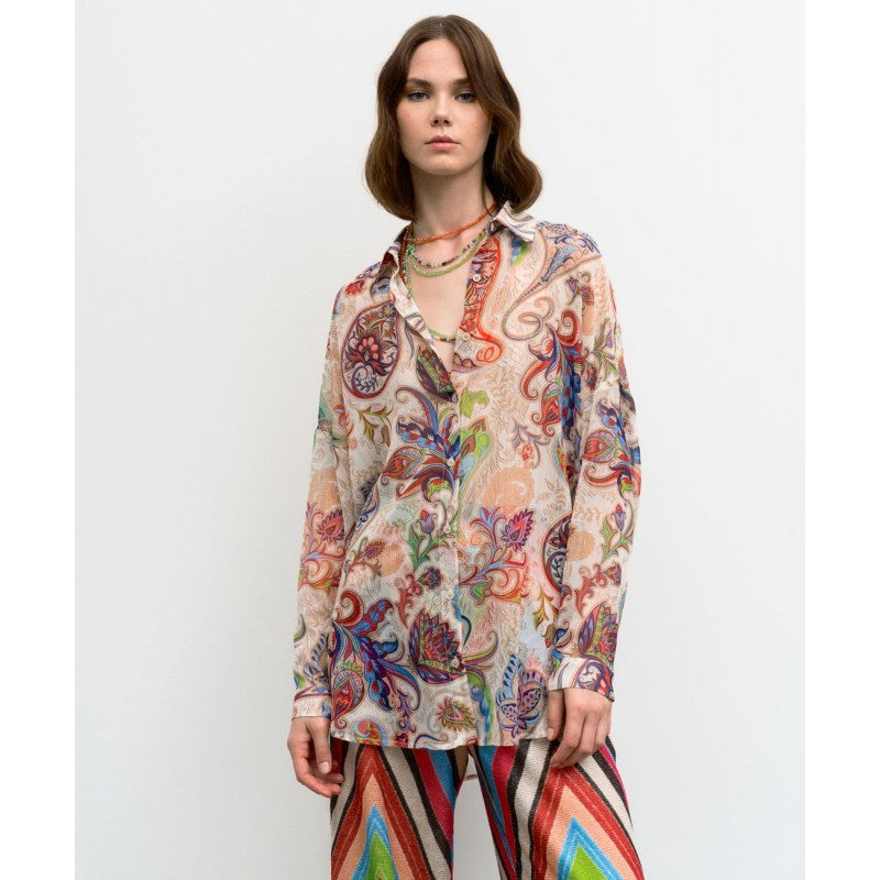 Paisley Semi-Transparent Shirt 33-7007